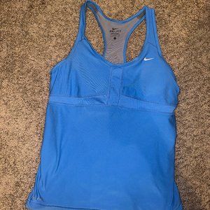 Nike Blue DryFit Tank with Built-In Bra - Women's Size Large